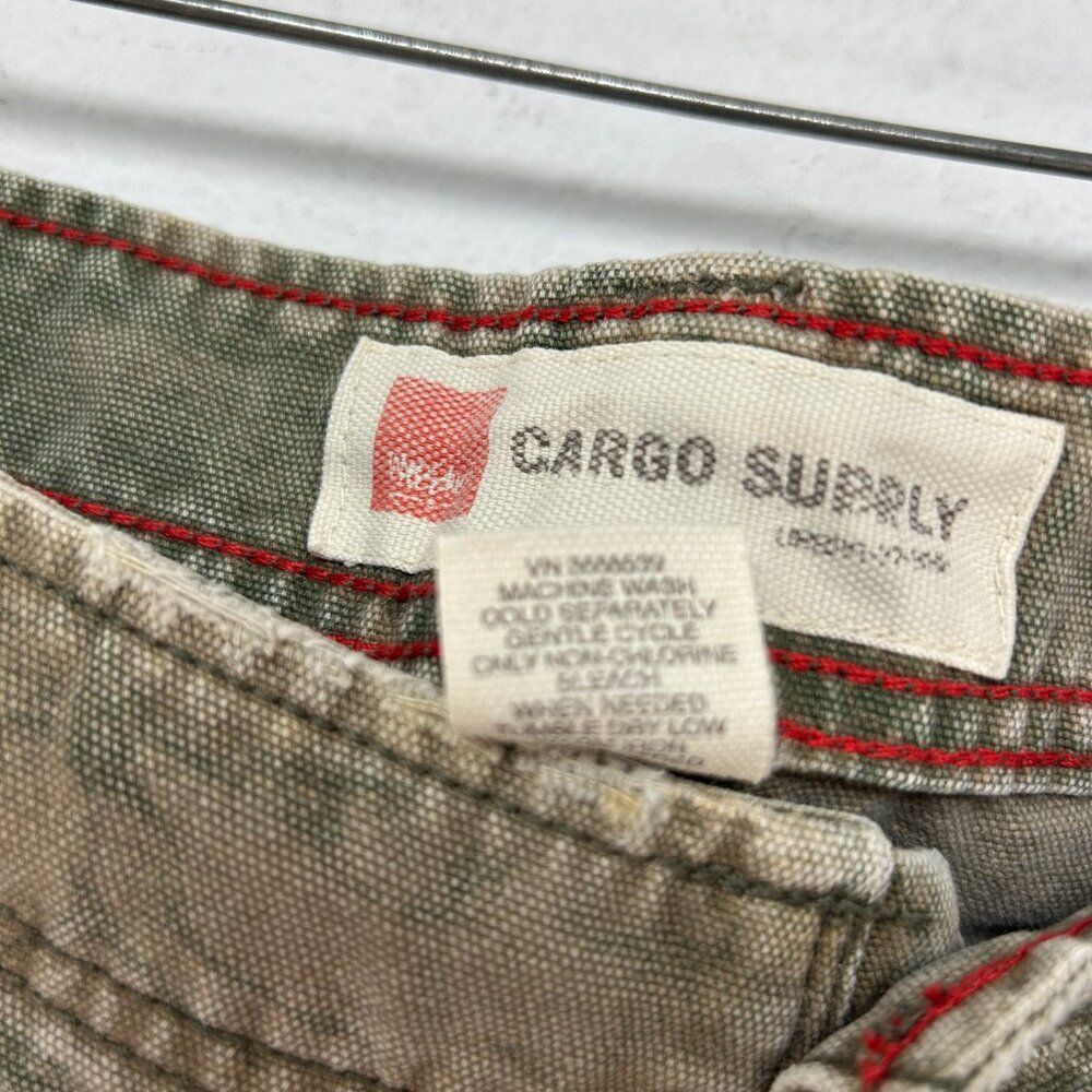 Mossimo Cargo Supply mens shorts 38 brown green camoflauge vtg distressed casual - Picture 2 of 14